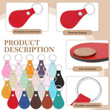 Sasylvia 100 Pcs Leather Key Fob Kit Leather Keychain Blanks with Rivets and Key Rings for Laser Engraving DIY Making Leather(Multicolored) Sasylvia