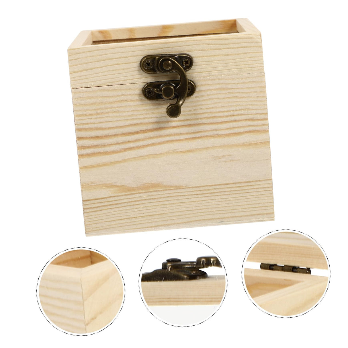 NOLITOY 4 Pcs Wooden Box with Glass Lid Candy Glass Jewelry Keepsake Unfinished Wooden Chest Jewelry Container Necklace Case Glass Container Flowers NOLITOY