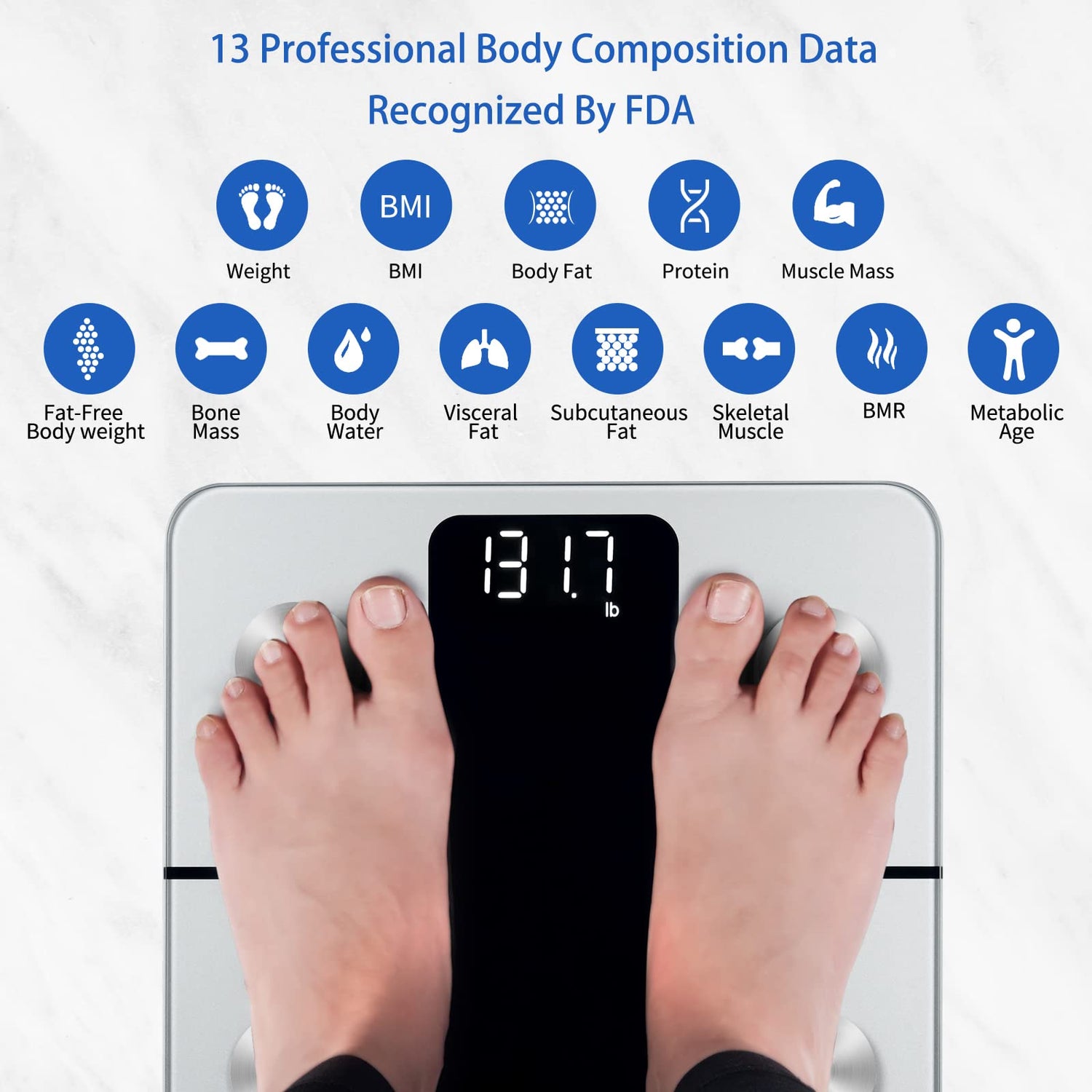 Vitafit Smart Bathroom Scale for Body Weight and Fat, FSA HSA Store Eligible, Weighing Professional Since 2001,Digital Wireless Bathroom Scale for Vitafit