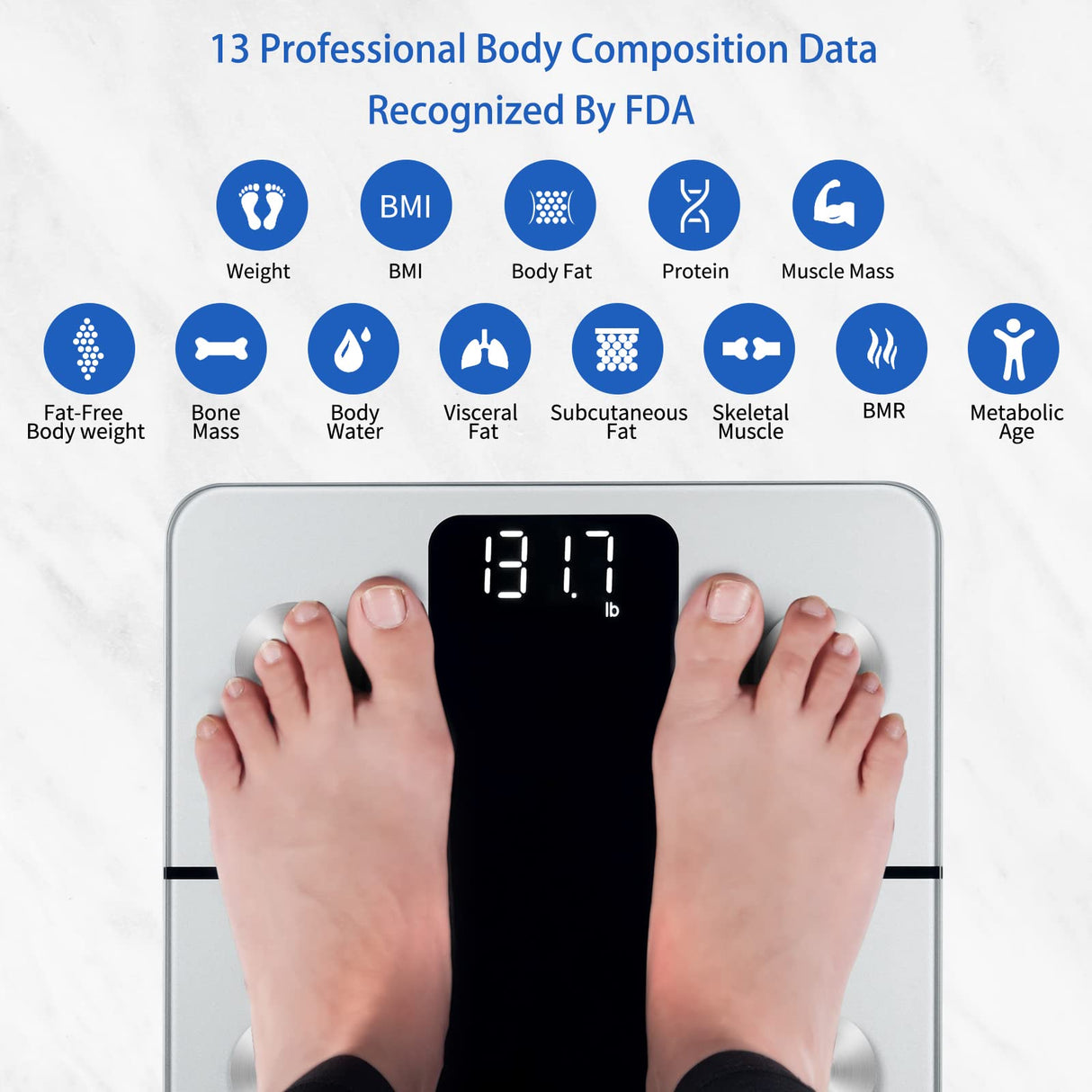 Vitafit Smart Bathroom Scale for Body Weight and Fat, FSA HSA Store Eligible, Weighing Professional Since 2001,Digital Wireless Bathroom Scale for Vitafit