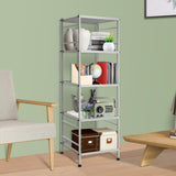 5-Wire Shelving Metal Storage Rack Shelves, Standing Storage Shelf Units for Laundry Bathroom Kitchen Pantry Closet(Silver,16.9L x 12.8W x 50.5H) Soywey