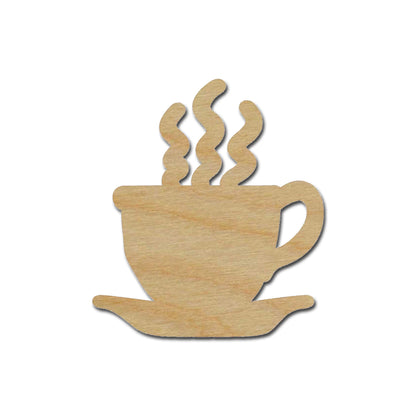 Coffee Cup Shape Unfinished Wood Cut Outs 3" Inch 6 Pieces CC03-06