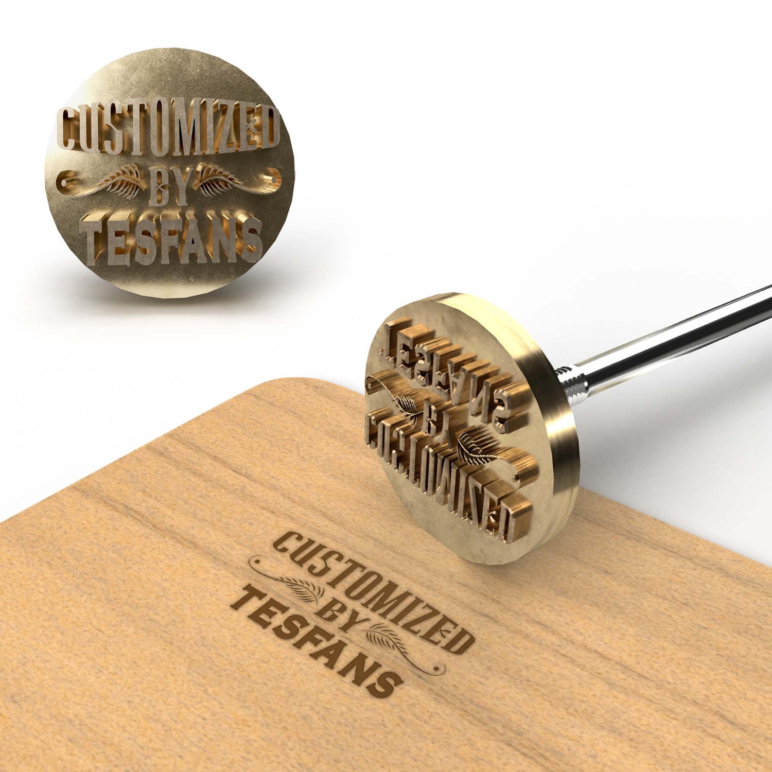 Custom Metal Branding Iron for Wood, Food & Leather - Personalised Stamp Kit for Logo, Name & Designs TESFANS