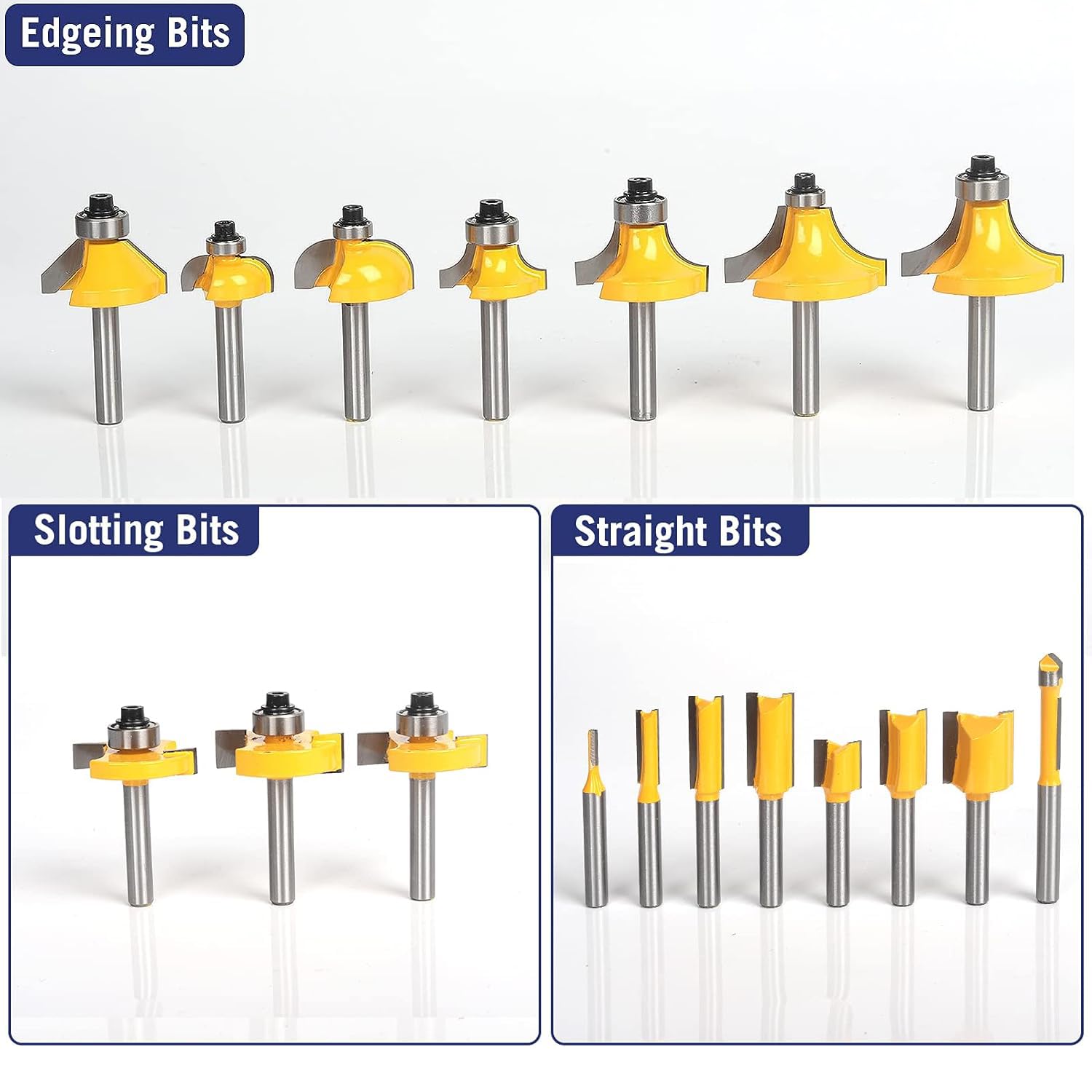 TOTOWOOD Router Bit Set ,Tungsten Carbide Router Bits Set 1/4 Shank,35 Piece Router Bit Kit for DIY, Woodworking Project,American Router Bit Set with - WoodArtSupply