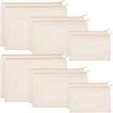 12 Pieces Canvas Cosmetic Bag Multipurpose Cosmetic Pouch Zipper Makeup Bags Blank Make Up Purse for Women Travel Organize Storage, Multi Sizes Frienda