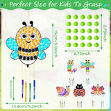 6 Pack Spring Arts Crafts Animals Gem Diamond Suncatcher Wind Chime Crafts for Kids DIY Spring Diamond Painting Wind Chime Gifts Exchange for Kids Qyeahkj
