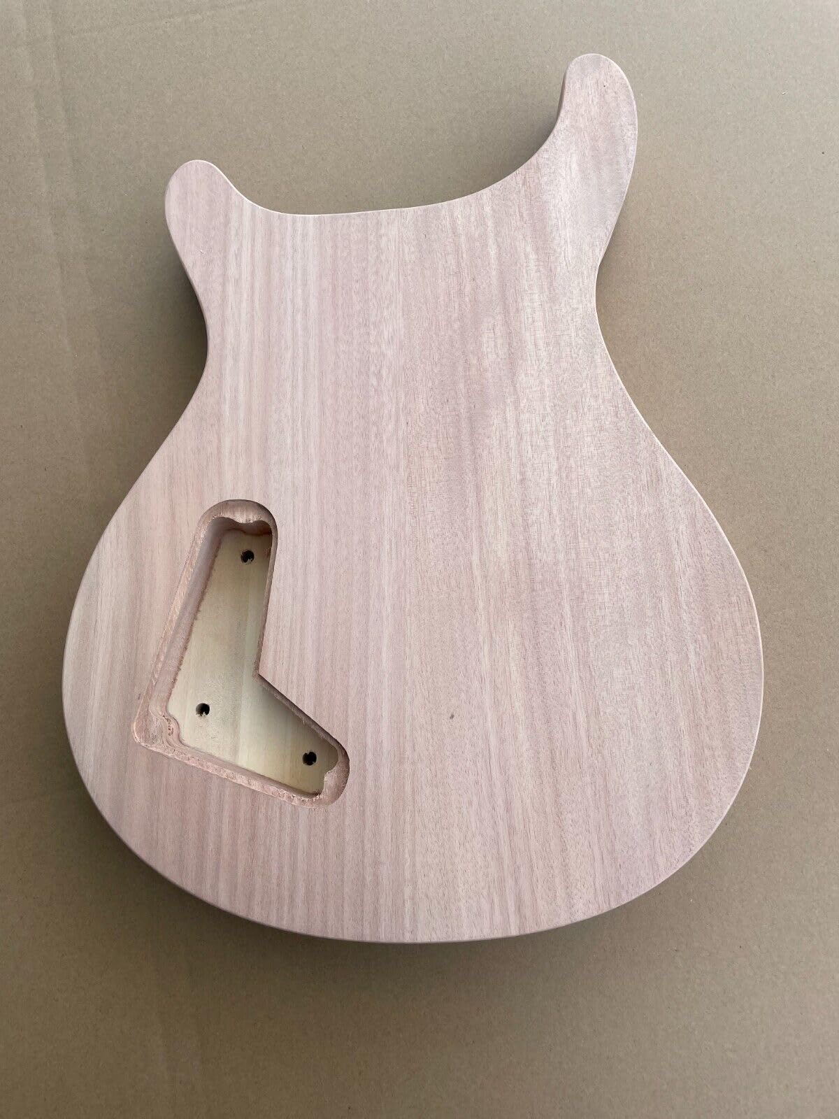 WUQIMUSC unfinished electric guitar Body mahogany wood Maple cap Semi-Hollow body for PRS Style Guitar project (P16T-1) - WoodArtSupply