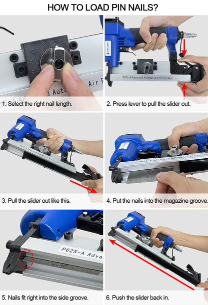 Sutekus 23 Gauge Pin Nailer 15/32" To 1" Pneumatic Air Pin Nailer Gun For Woodworking Applications - WoodArtSupply