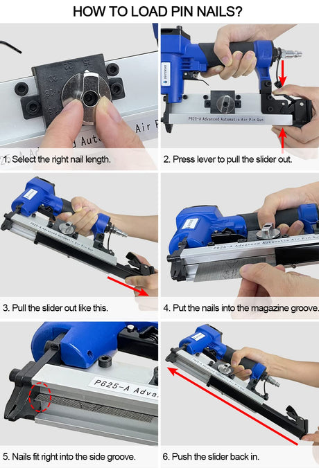 Sutekus 23 Gauge Pin Nailer 15/32" To 1" Pneumatic Air Pin Nailer Gun For Woodworking Applications Sutekus