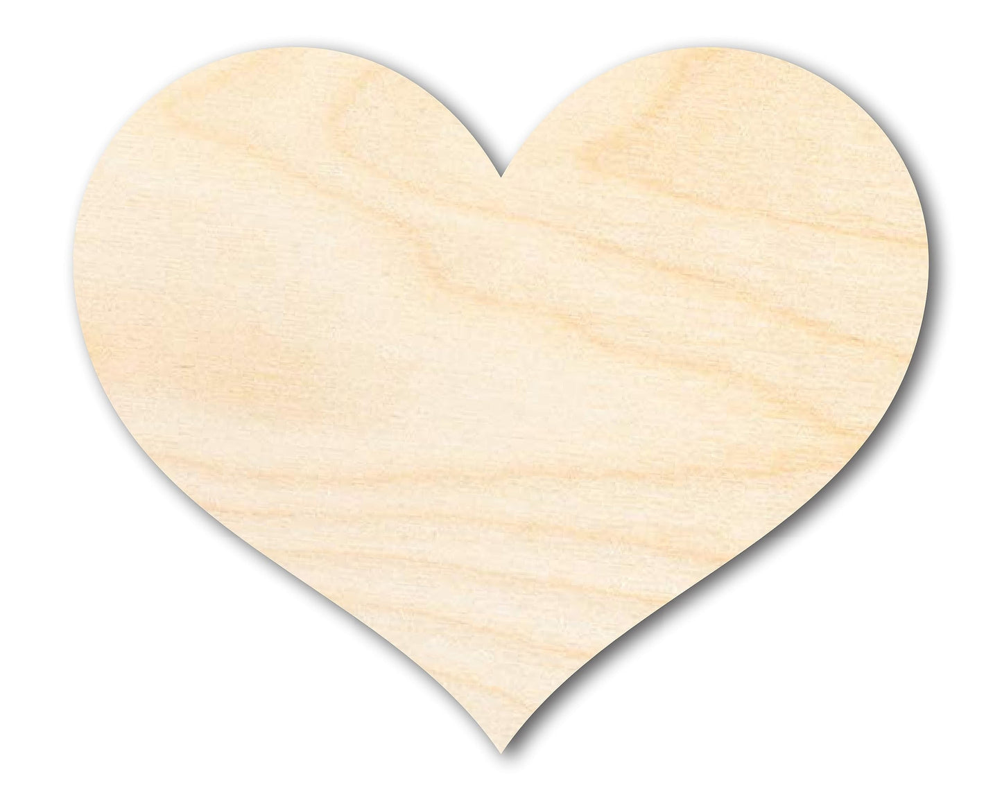 Unfinished Wood Classic Heart | Valentines Day | Weddings | Craft Cutout | Up to 24" 12" / 1/4" - WoodArtSupply