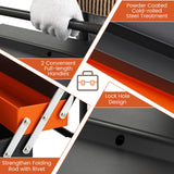 S AFSTAR 22 Inches Tool Box, 3-Layer 5-Tray Metal Toolbox w/Full-Length Handles & Lock Hole Design, Portable Storage Toolbox, Folding Tool Organizer S AFSTAR