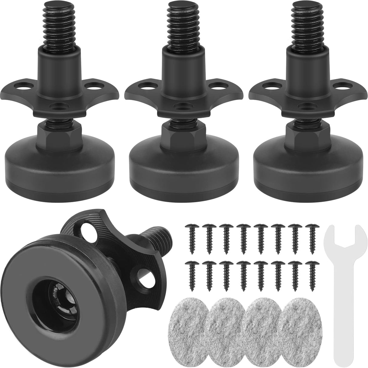 Heavy Duty Furniture Levelers 3/8''-16 Thread w/ T-Nut Kit Furniture Leveling Feet Adjustable Furniture Levelers for Sanchamy