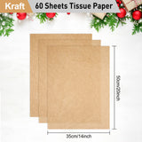 NEBURORA Kraft Tissue Paper for Gift Bags 60 Sheets Beige Wrapping Tissue Paper Bulk 14 X 20 Inch Brown Wrapping Paper for Gift Packaging Filler Art NEBURORA