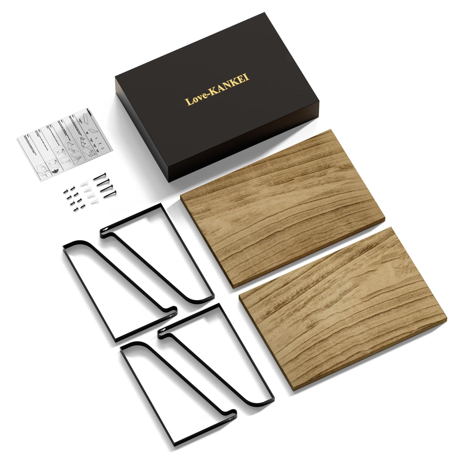 Love-KANKEI Floating Shelves Wall Mount Rustic Wood Wall Shelves with Large Storage L16.5 x W12 inch for Kitchen Living Room Bathroom Bedroom Set of Love-KANKEI