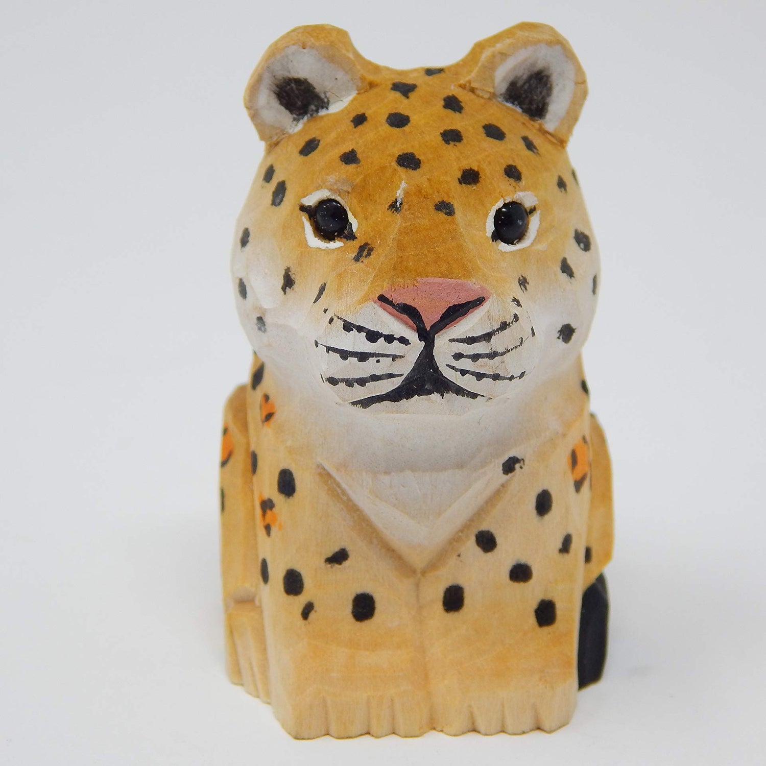 Selsela Leopard Jaguar Panther Figurine Decoration Statue Sculpture Wood Spotted Wall Art Miniature Carved Small Animals Collectible Selsela