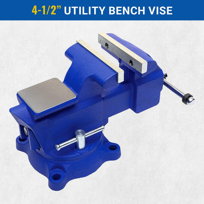 Yost Vises 445 Combination Vise | 4.5 Inch Jaw Width Utility Pipe and Bench Vise |Secure Grip with Swivel Base and Large Pipe Jaw Capacity | Made - WoodArtSupply