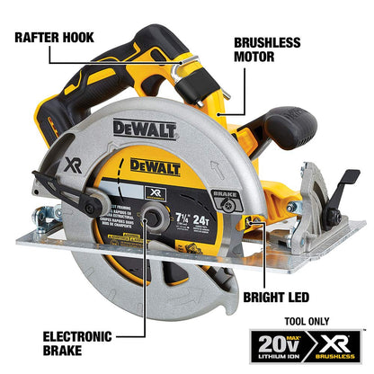 DEWALT 20V MAX 7-1/4-Inch Circular Saw with Brake, Tool Only, Cordless (DCS570B) - WoodArtSupply