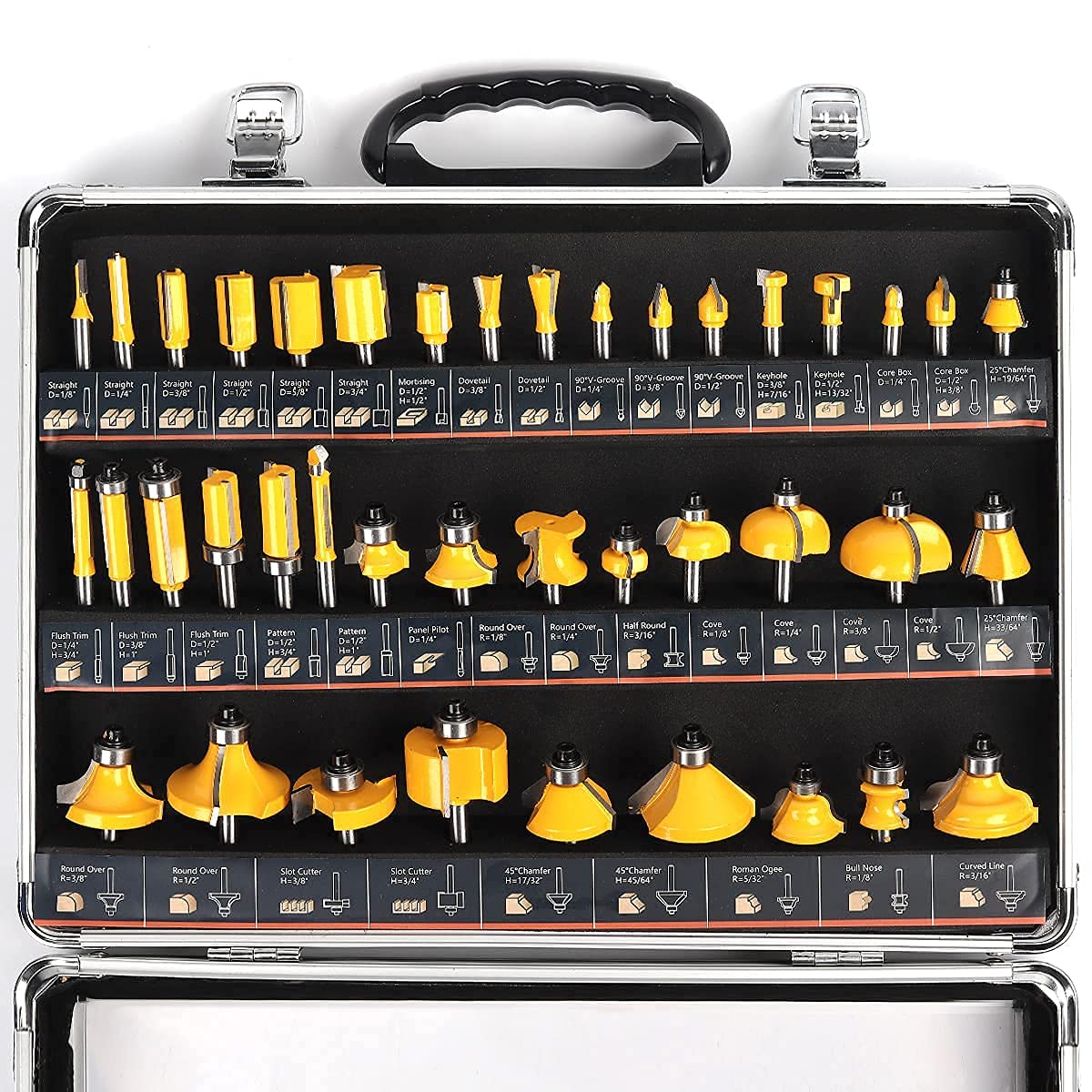 KOWOOD Router Bits Set of 40 Pieces, 1/4 Inch Shank, 40A Expert Router Bit Kit. KOWOOD
