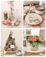 Wood Slices 8 Pack 9-10 Inch Large Wood Rounds Unfinished Wood Slices for Centerpieces, Wood Ornaments,Wood Chargers,Wood Slices forTables BeNiNat