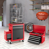 Goplus 6-Drawer Rolling Tool Chest, 3-in-1 Tool Box Organizer w/Auto Locking System & Lockable Wheels & Sliding Drawers & Detachable Top, Tool Goplus