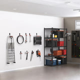 WALMANN 12PCS Garage Storage Hooks, Wall Mount Utility Hooks for Tools, Ladders, Cords, Folding Chairs, Shovels and Rakes, Shelving Hooks for Keyhole WALMANN