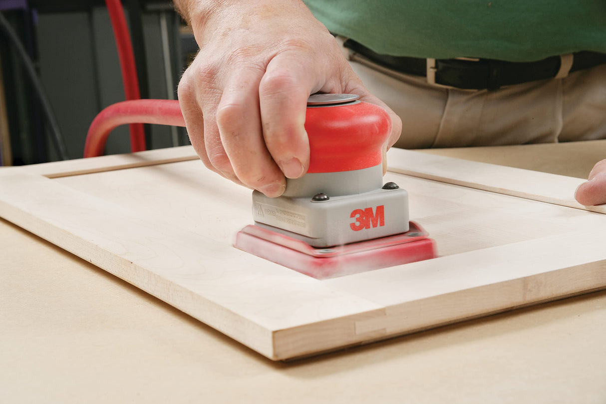 3M Central Vacuum Orbital Sander - Pneumatic Palm Sander - Air Powered - For Wood, Composites, Metal - 3" x 4", 1/8" Orbit - 20430 3M