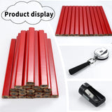 Rcybeo Carpenter Pencils 24pcs Construction Pencil 7 Inches Flat Black Carpenter Pencil with Pencil Sharpener Retractable Carpenter Pencil Holders Rcybeo
