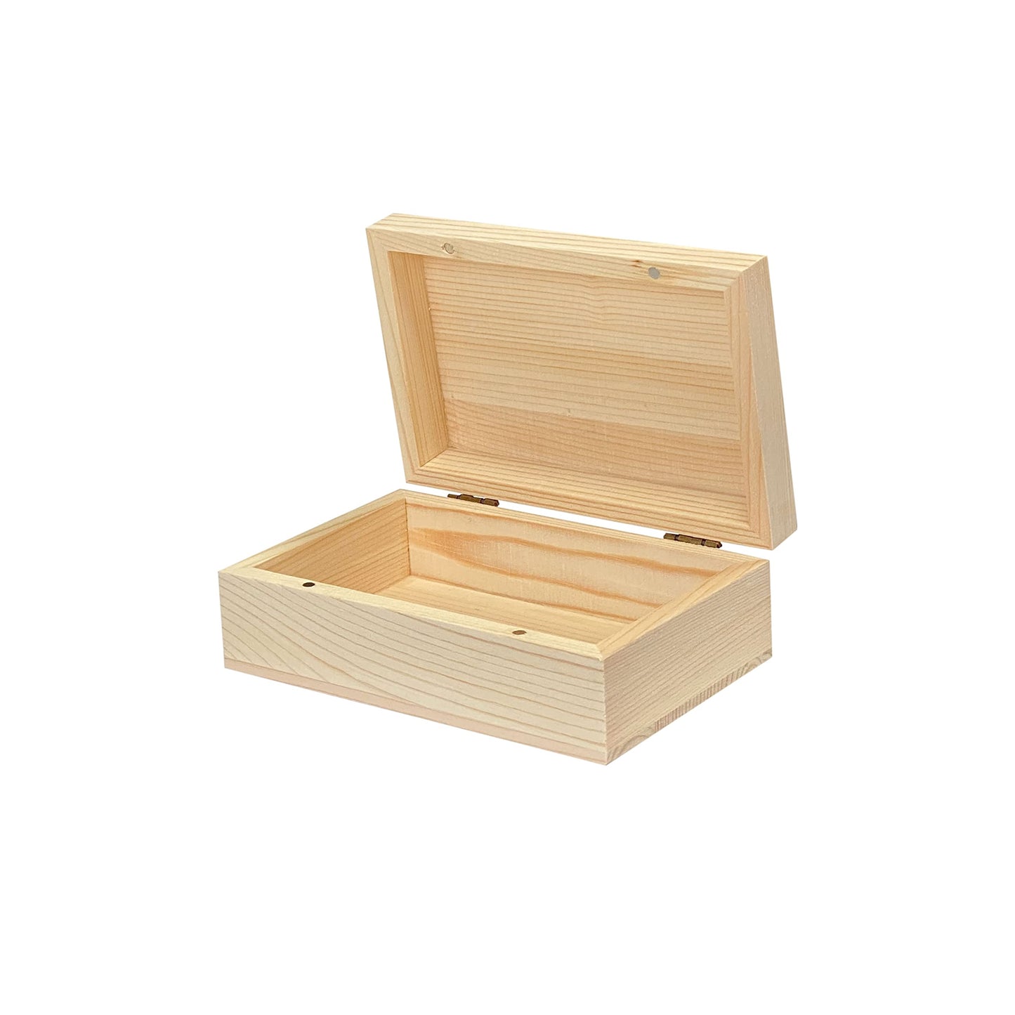 Cregugua 6-Pack Wooden Box Unfinished Rectangle Pine Wood Box for Crafts,Magnetic Hinged Lid (5.5 x 3.5 x 1.9 in)