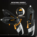 SOLUDE 130-Piece Home Tool Kit with 3.6V Cordless Rechargeable Screwdriver,Basic Women's Tool Set for New Home,Apartment,Dorm & DIY Projects SOLUDE