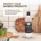 Food Grade Mineral Oil - Cutting Board Oil, Butcher Block Oil to Maintain Wood Cutting Board Conditioner, Protects & Restores Wood, Bamboo, and Teak Bambüsi