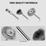 EASYIKI 15 Pieces Stainless Steel Wire Brushes, Wire Brush Wheel, Steel Wire Polishing Wheel Kits for Dremel Rotary Tools (1/8 Inch Shank) EASYIKI