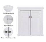 Spirich White Wall-Mounted Bathroom Cabinet with Adjustable Shelves and Doors Spirich