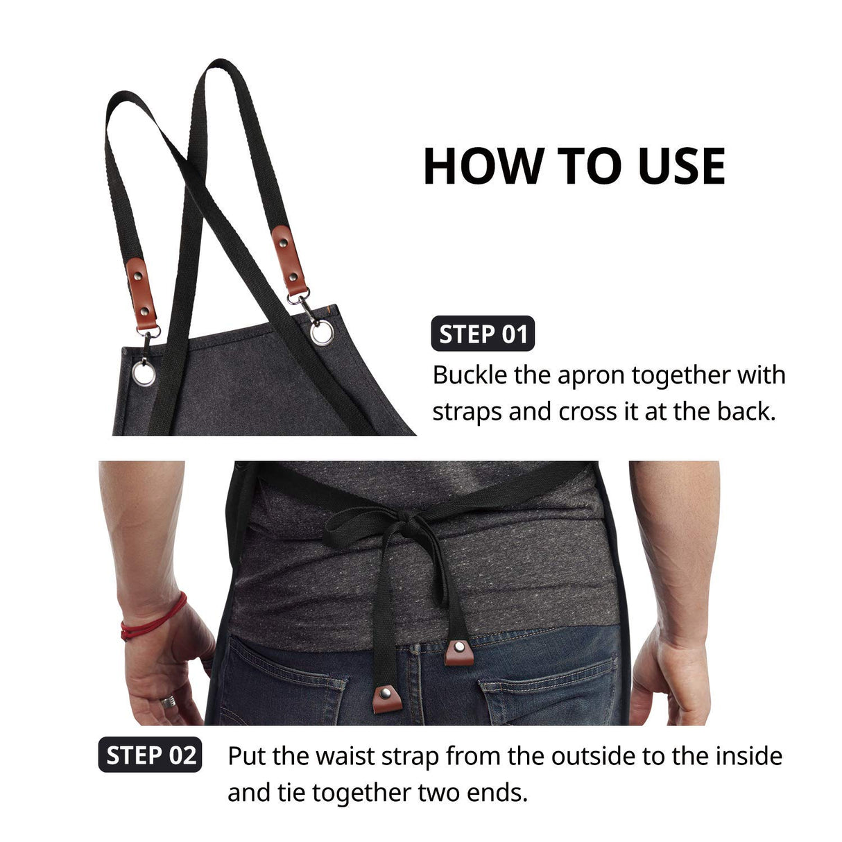 carrotez Durable Goods - Heavy Duty Canvas Work Apron [2nd Generation], Barber apron, Cotton Canvas Cross Back Adjustable Apron with Pockets, carrotez