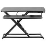 VIVO Height Adjustable 32 inch Stand Up Desk Converter, Quick Sit to Stand Tabletop Dual Monitor Riser Workstation, Black, DESK-V000S VIVO