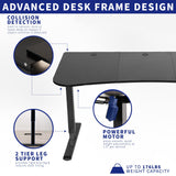 VIVO Electric Height Adjustable 63 x 32 inch Memory Stand Up Desk, Black Table Top, Black Frame, Touch Screen Preset Controller, 2E Series, VIVO
