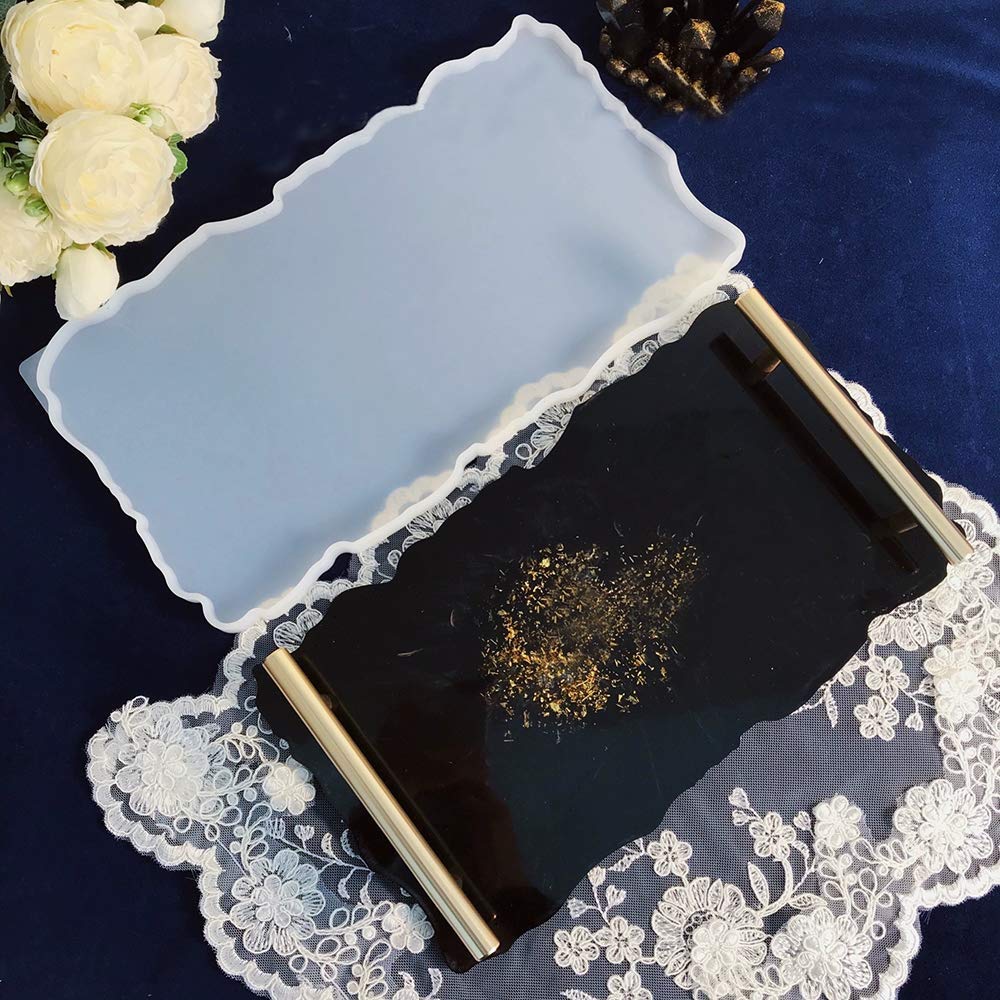 ResinWorld 2 Pack Large Silicone Molds Epoxy Resin Geode Tray Mold DIY for Making Resin Tray ResinWorld