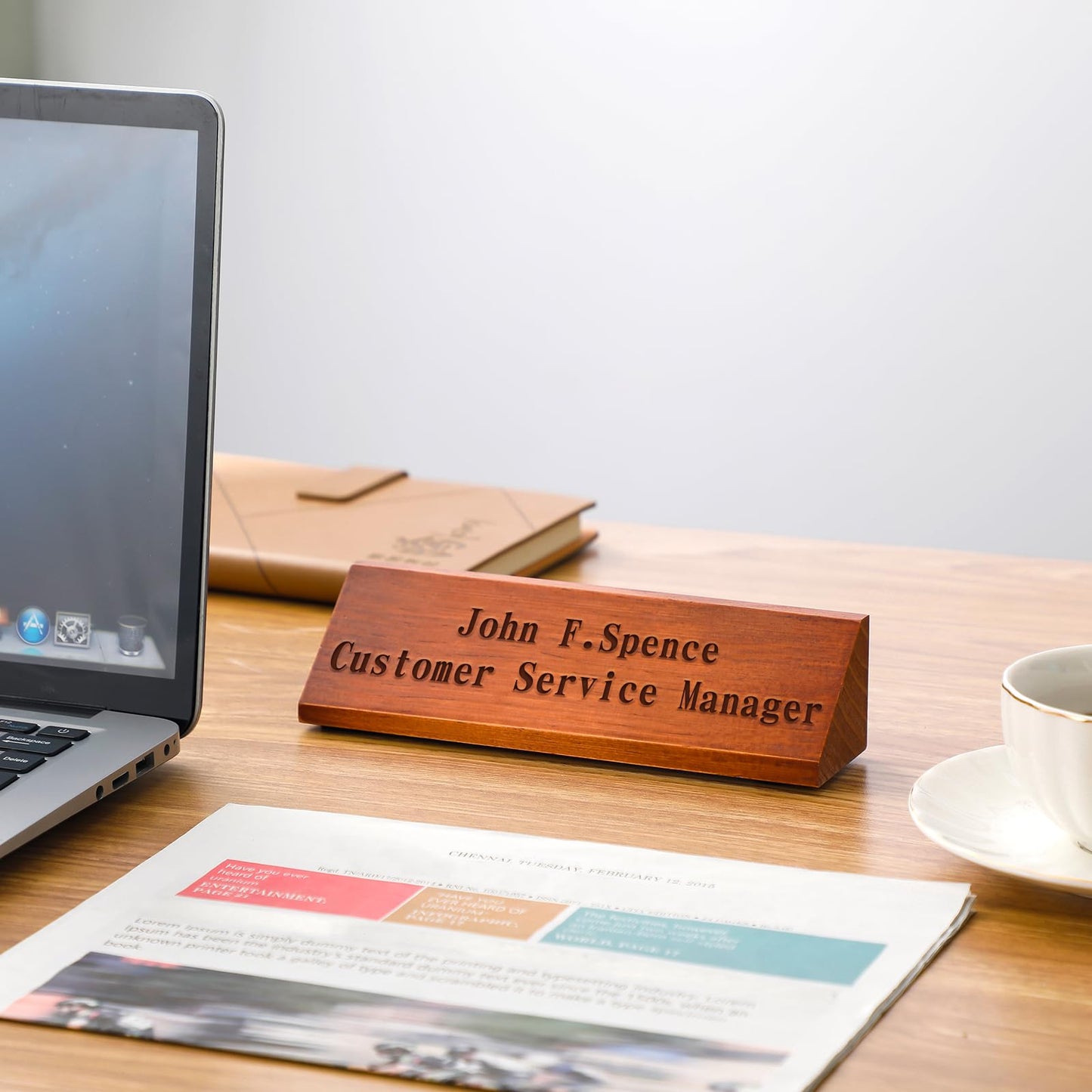 Eersida 2 Pcs Blank Business Wood Name Plate for Desk Name Plate Walnut DIY Personalized Wooden Name Plaque for Desk Nameplate for Office Classroom - WoodArtSupply