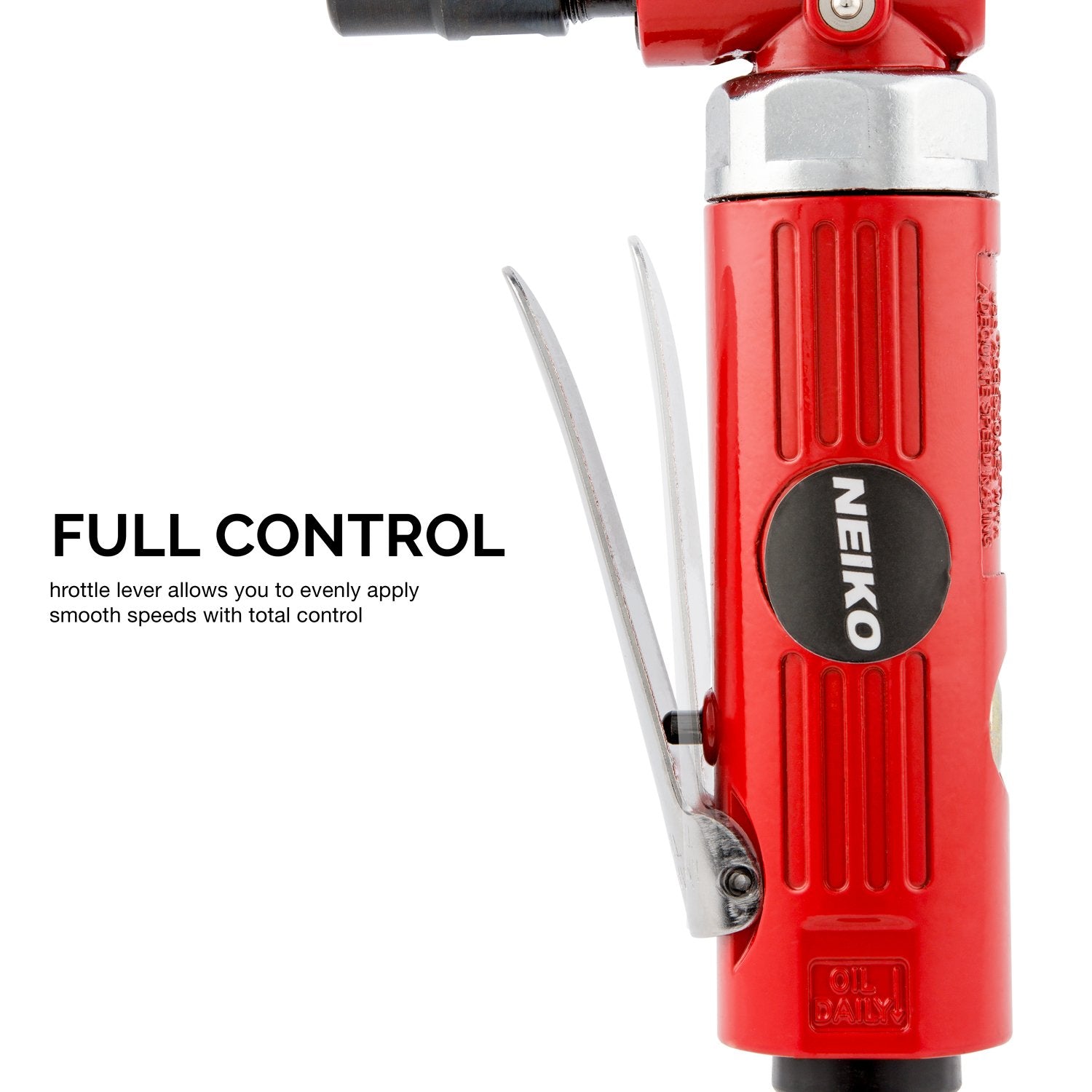 NEIKO 30060A 1/4” Air Right Angle Die Grinder | 20,000 RPM | 4 CFM Consumption | Rear Exhaust | Pistol Grip NEIKO