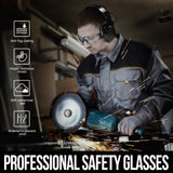 Muffpro Bluetooth Hearing Protection Ear Protection with Safety Glasses, NRR 25 dB Noise Canceling Earmuffs for Snowblowing, Mowing, Construction Muffpro