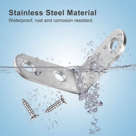 16PCS L Brackets Corner Braces Pndbnq 304 Stainless Steel 90 Degree Right Angle Brackets Waterproof Metal Shelf Support Brackets for DIY Wood Frame pndbnq