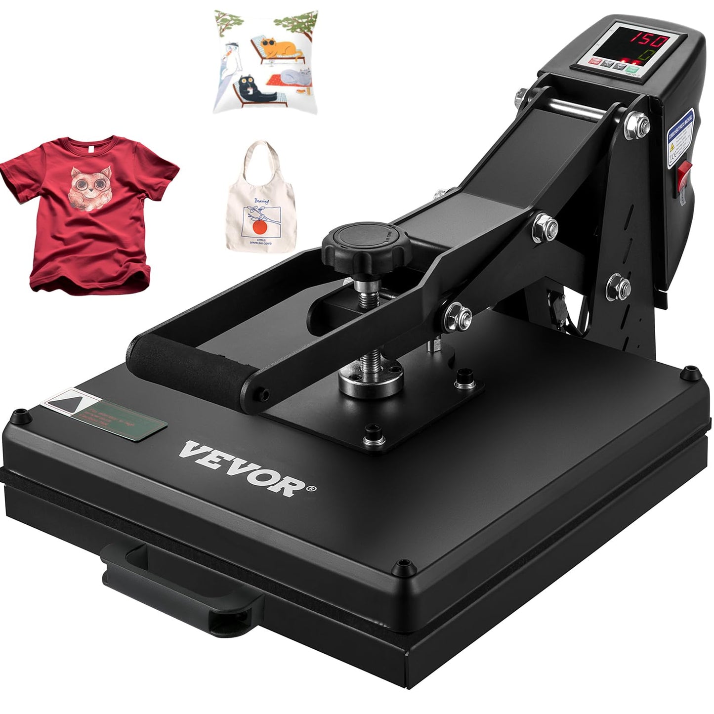 VEVOR Heat Press, 15x15 Power Heat Press Machine, Fast Heating, High Pressure Heat Press Machine for T-Shirt, Digital Industrial Sublimation Printer