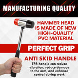 YIYITOOLS Double-Faced Soft Mallet, Hammer, Jewelry, Wood, Flooring Installation, Non Sparking Blow and Plastic Handle – 35-mm, Red and Black YIYITOOLS