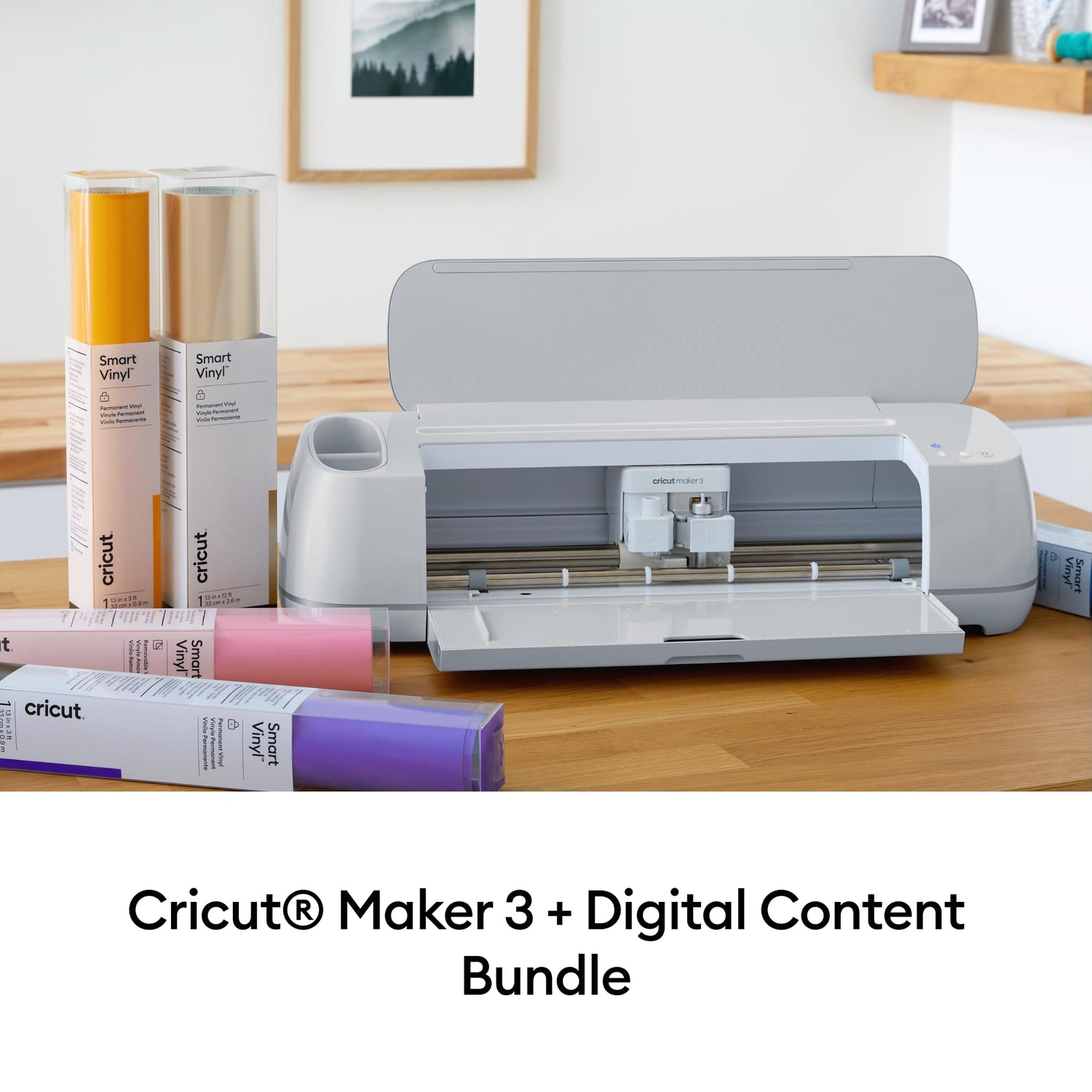 Cricut Maker 3 & Digital Content Library Bundle - Includes 30 images in Design Space App - Smart Cutting Machine, 2X Faster & 10X Cutting Force, Cuts Cricut