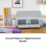 Cricut Maker 3 & Digital Content Library Bundle - Includes 30 images in Design Space App - Smart Cutting Machine, 2X Faster & 10X Cutting Force, Cuts Cricut