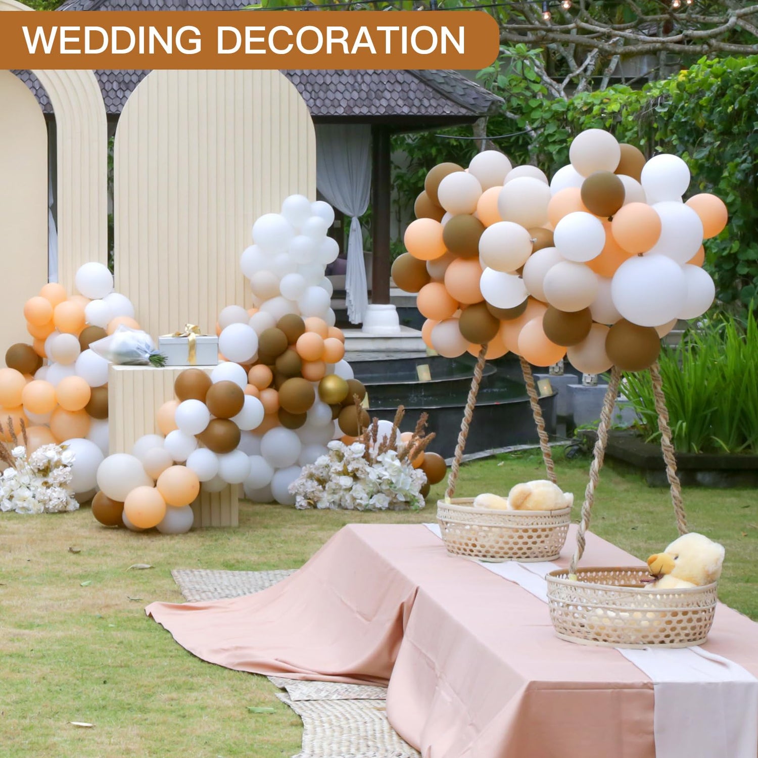 Auihiay 14 Holes Wood Balloon Sizer Box, Collapsible Balloon Measurement Tool with Instructions and Balloon Glue Points, for Balloon Columns, Balloon Auihiay