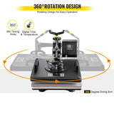 VEVOR Heat Press Machine 15x15 inch 6 in 1 T-Shirt Heat Press and Vinyl Cutter 53 inch Plotter Machine 1350mm PC Only Paper Feed Vinyl Cutter Plotter VEVOR