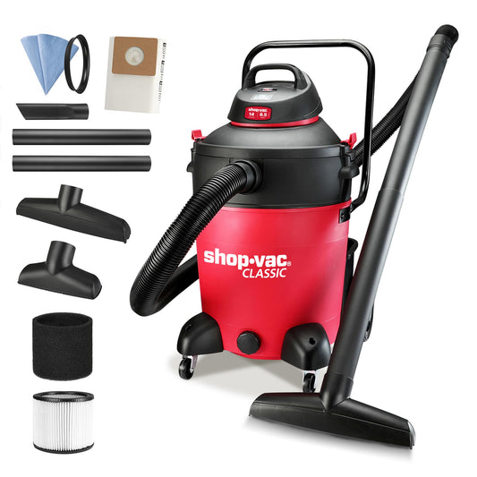 Shop-Vac 14 Gallon 6.5-Peak HP Wet/Dry Vacuum with with Filter, Hose and Accessories,5973136 - WoodArtSupply