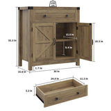 HOSTACK Coffee Bar Cabinet, Modern Farmhouse Buffet Sideboard with Drawer and Adjustable Shelf, Barn Door Storage Cabinet for Kitchen, Dining Room, HOSTACK