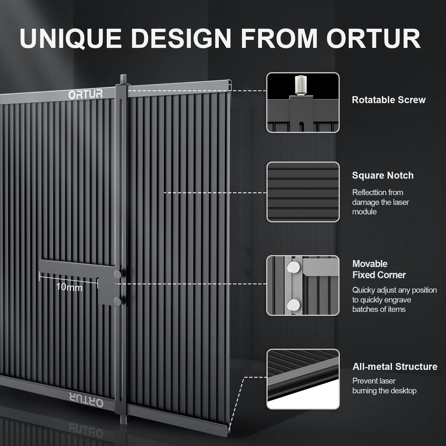 Ortur Laser Engraving Platform, DIY Design Aluminum Working Panel 15.75x17.64x0.47 inch High Strength Steel for Fast Heat Dissipation and - WoodArtSupply