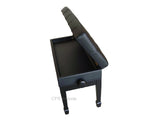 CPS Imports Genuine Leather Adjustable Artist Piano Bench Stool in Ebony with Music Storage CPS Imports